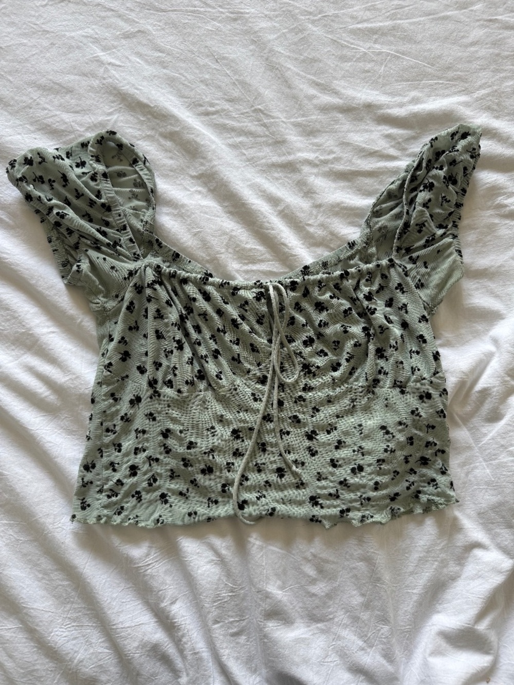 Green Floral Top
